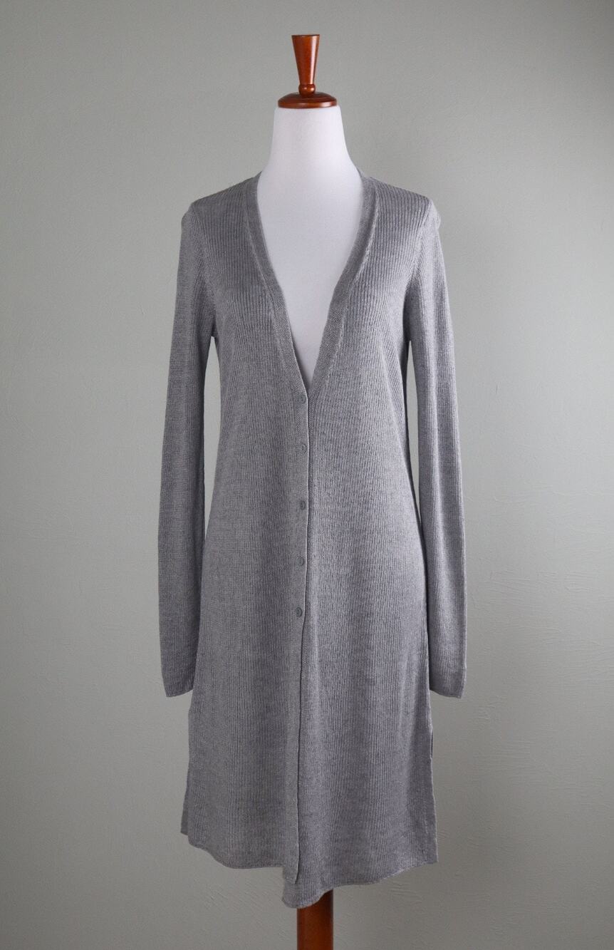 EILEEN FISHER Ribbed Textured 100% Organic Linen Long Sweater Top Size XS